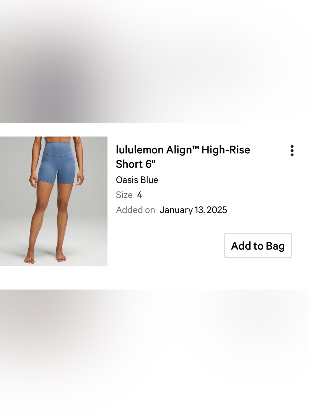 lululemon athletica Align High-Rise Bike Short 6" - Oasis Blue